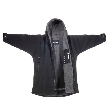 drytino Kids Black Shell with Grey Lining - Long Sleeved Robe