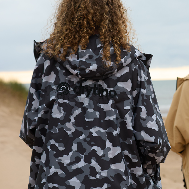 drytino Black Camouflage Shell with Pink Lining - Long Sleeved Robe