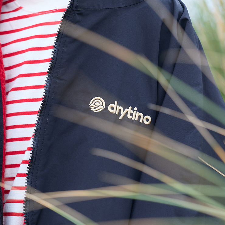 drytino Kids Black Shell with Red Lining - Long Sleeved Robe