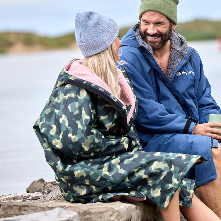 drytino Green Camouflage Shell with Pink Lining - Long Sleeved Robe