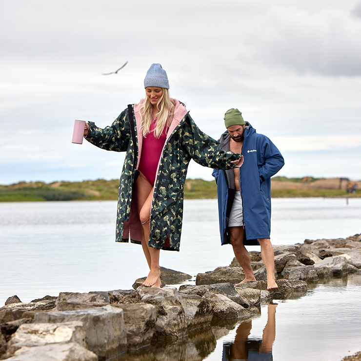 drytino Green Camouflage Shell with Pink Lining - Long Sleeved Robe