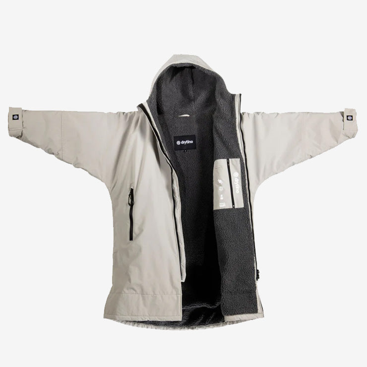 drytino Kids Grey Shell with Grey Lining - Long Sleeved Robe