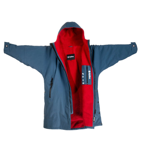 DryTino Navy Shell with Red Lining - Long Sleeved Robe