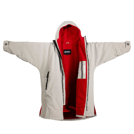 DryTino Grey Shell with Red Lining - Long Sleeved Robe