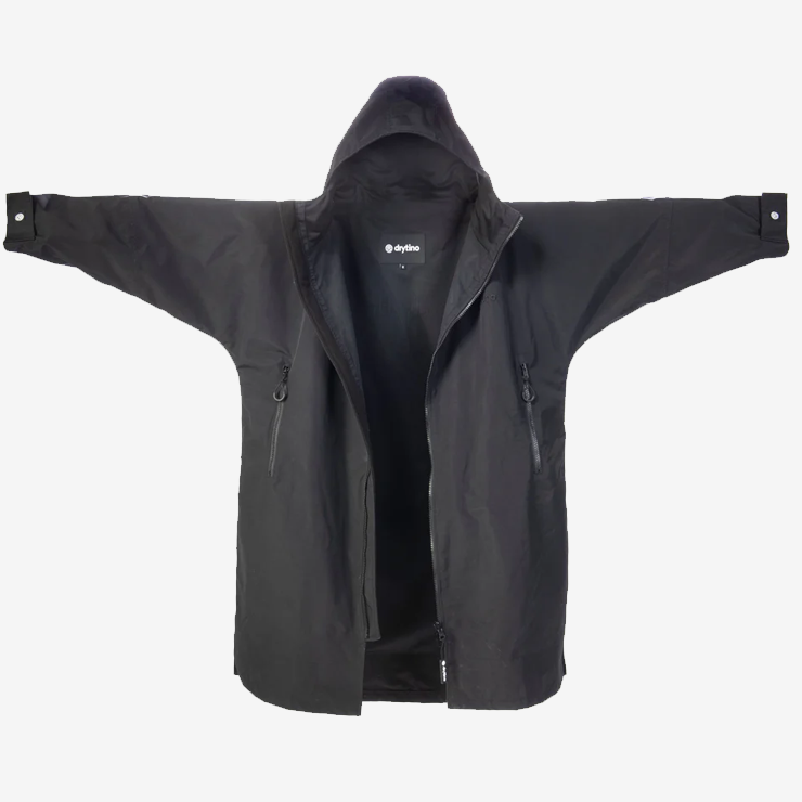 drytino Black with Black Mesh Lining Windbreaker - Lightweight Long Sleeved Robe