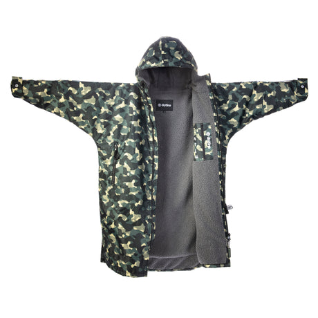 DryTino Green Camouflage Shell with Grey Lining - Long Sleeved Robe