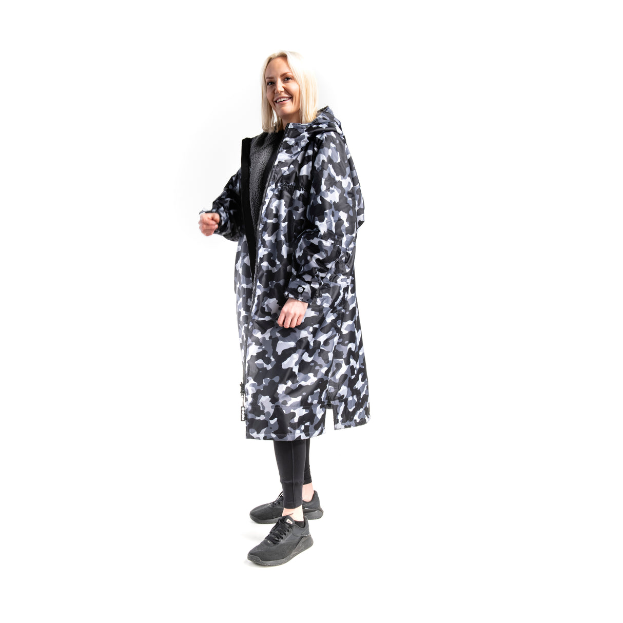 DryTino Black Camouflage Shell with Grey Lining - Long Sleeved Robe